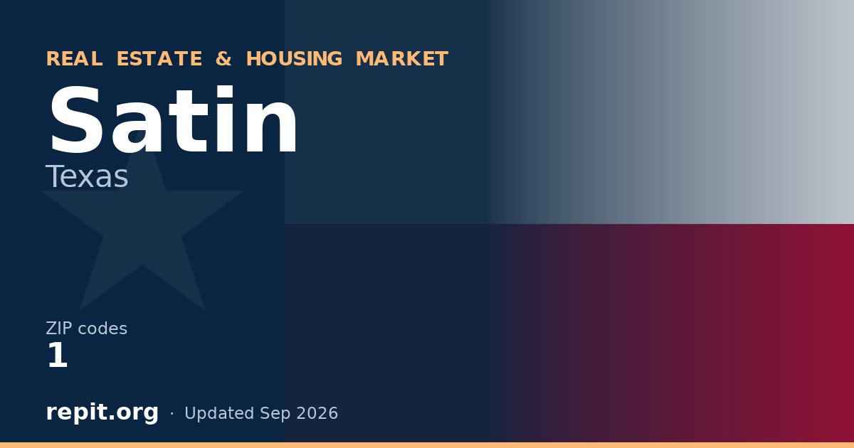 Satin, TX real estate and housing market — 1 ZIP code