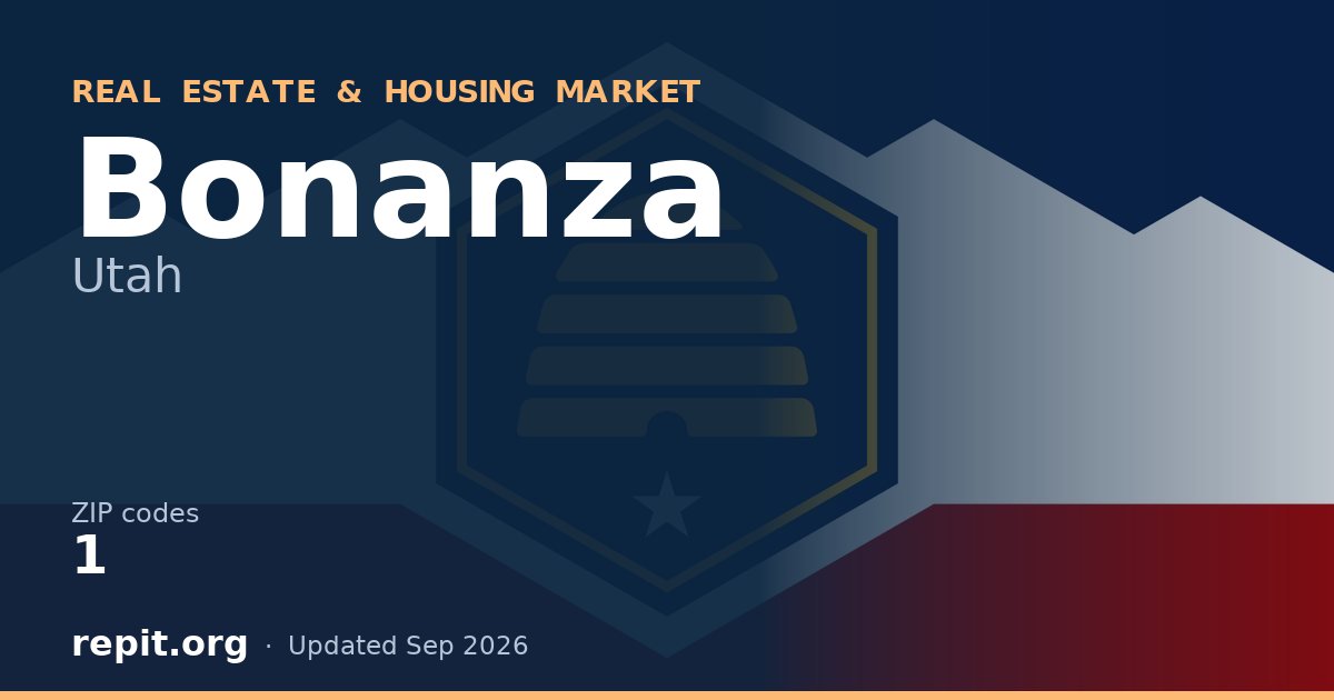 Bonanza, UT real estate and housing market — 1 ZIP code