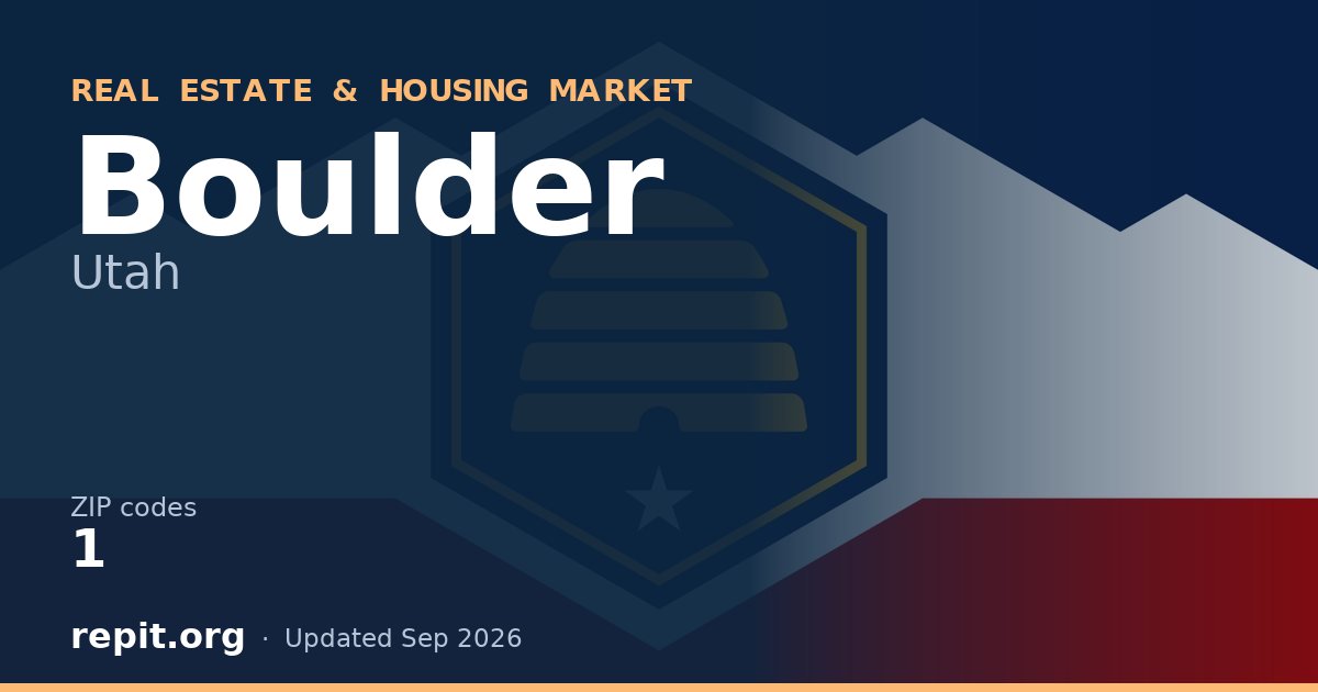 Boulder, UT real estate and housing market — 1 ZIP code