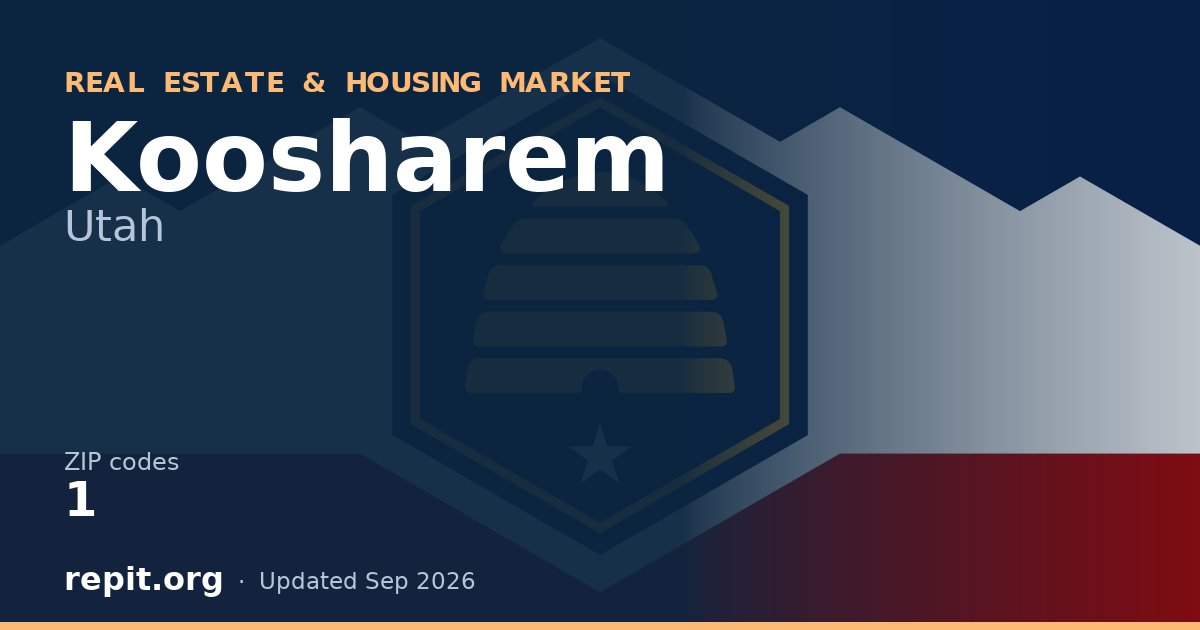 Koosharem, UT real estate and housing market — 1 ZIP code