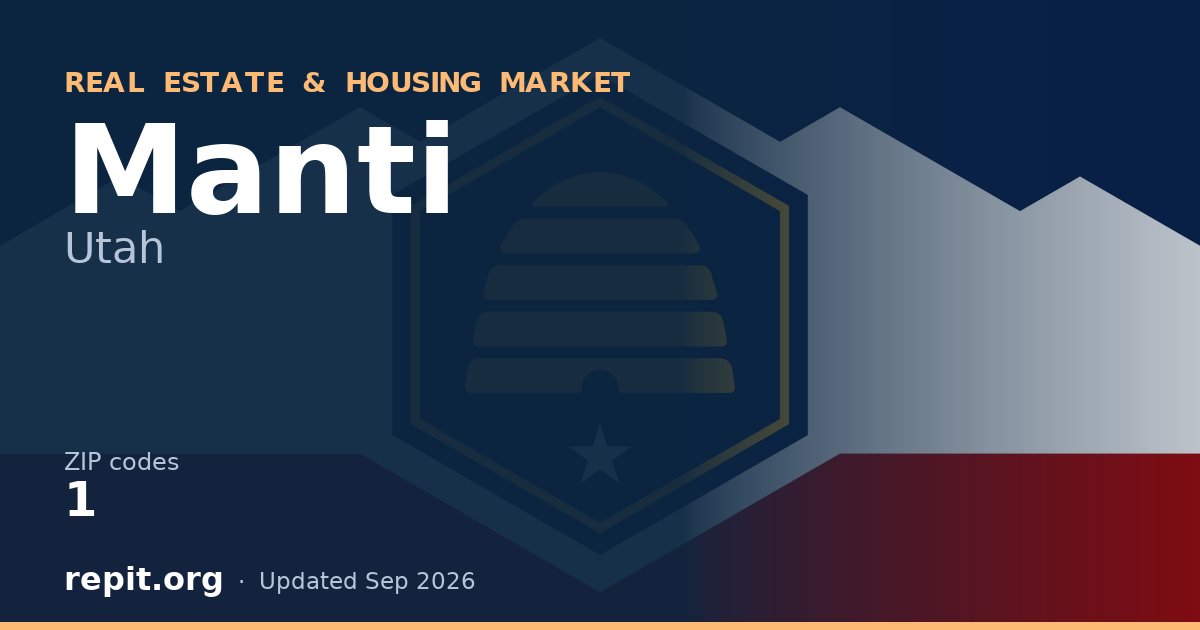 Manti, UT real estate and housing market — 1 ZIP code