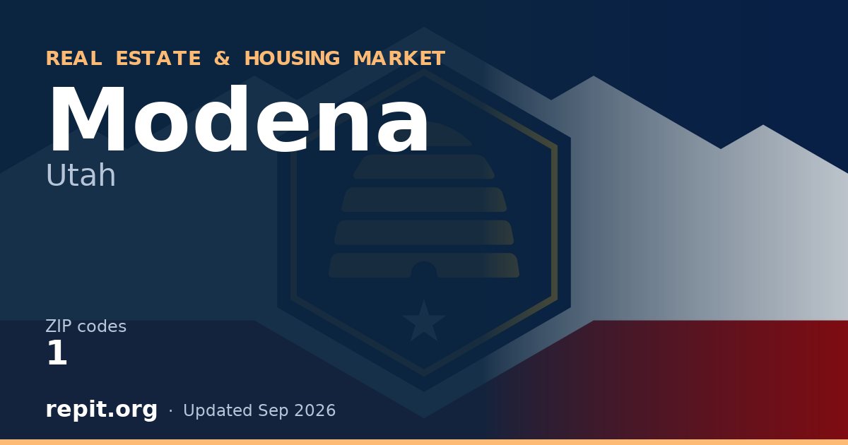 Modena, UT real estate and housing market — 1 ZIP code