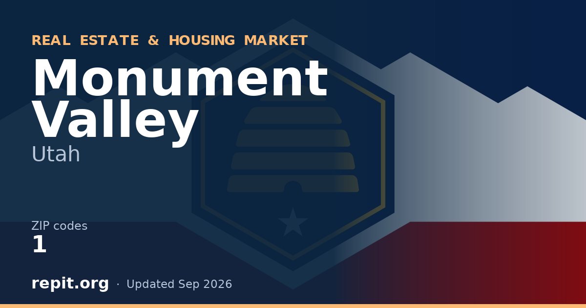 Monument Valley, UT real estate and housing market — 1 ZIP code