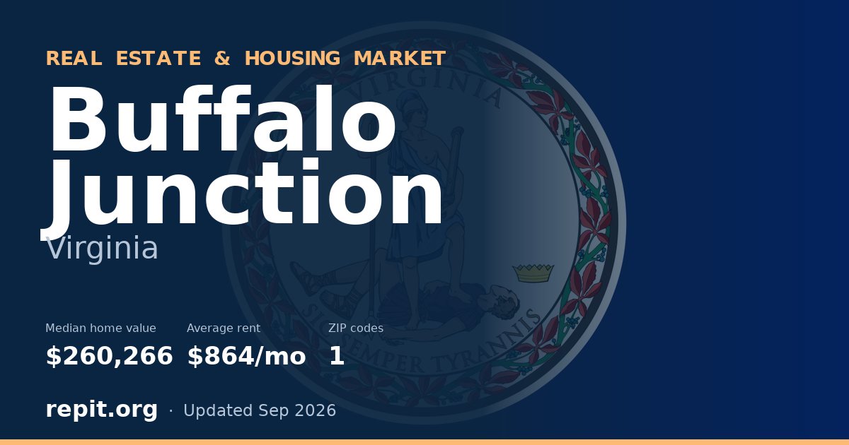 Buffalo Junction, VA real estate and housing market — median home value $260,266, average rent $864/mo, 1 ZIP code