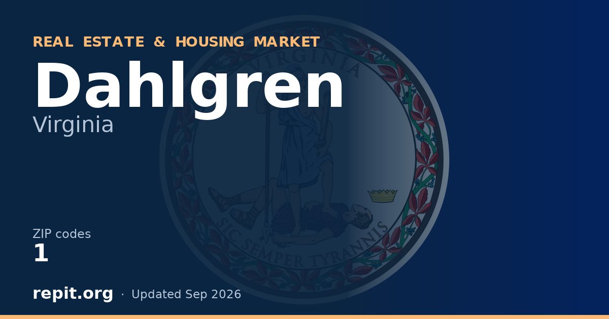 Dahlgren, VA real estate and housing market — 1 ZIP code