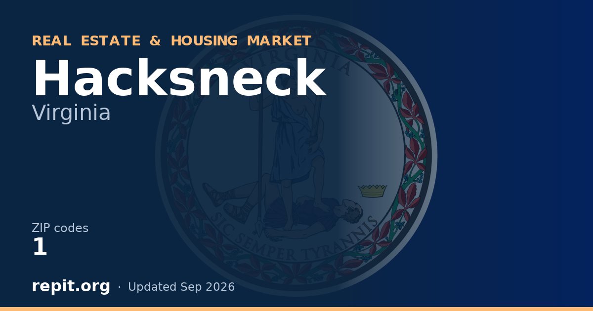 Hacksneck, VA real estate and housing market — 1 ZIP code