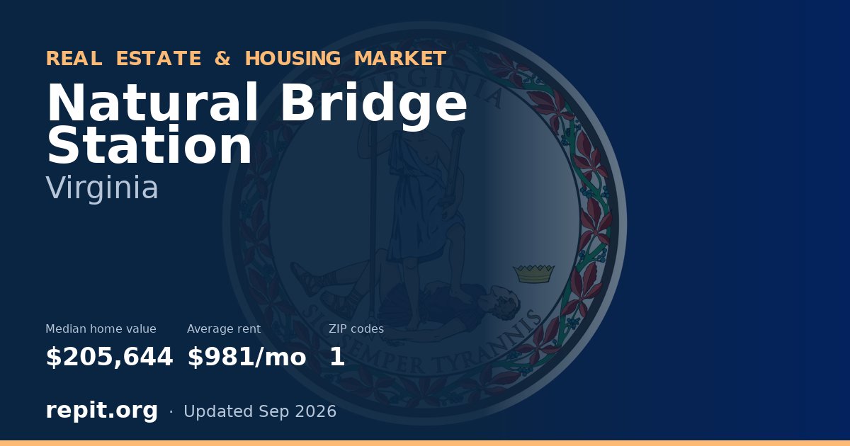 Natural Bridge Station, VA real estate and housing market — median home value $205,644, average rent $981/mo, 1 ZIP code