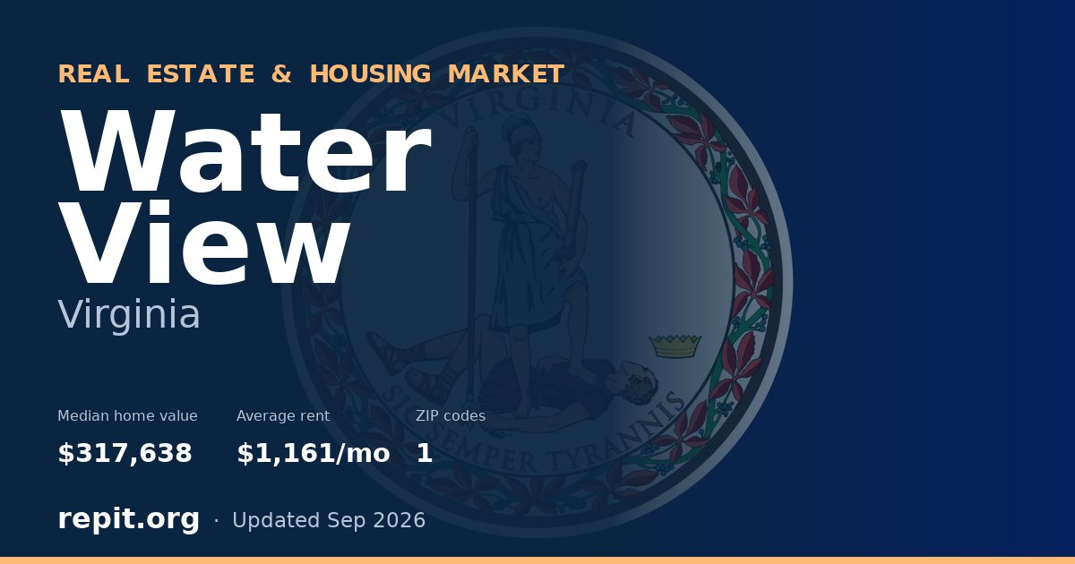 Water View, VA real estate and housing market — median home value $317,638, average rent $1,161/mo, 1 ZIP code