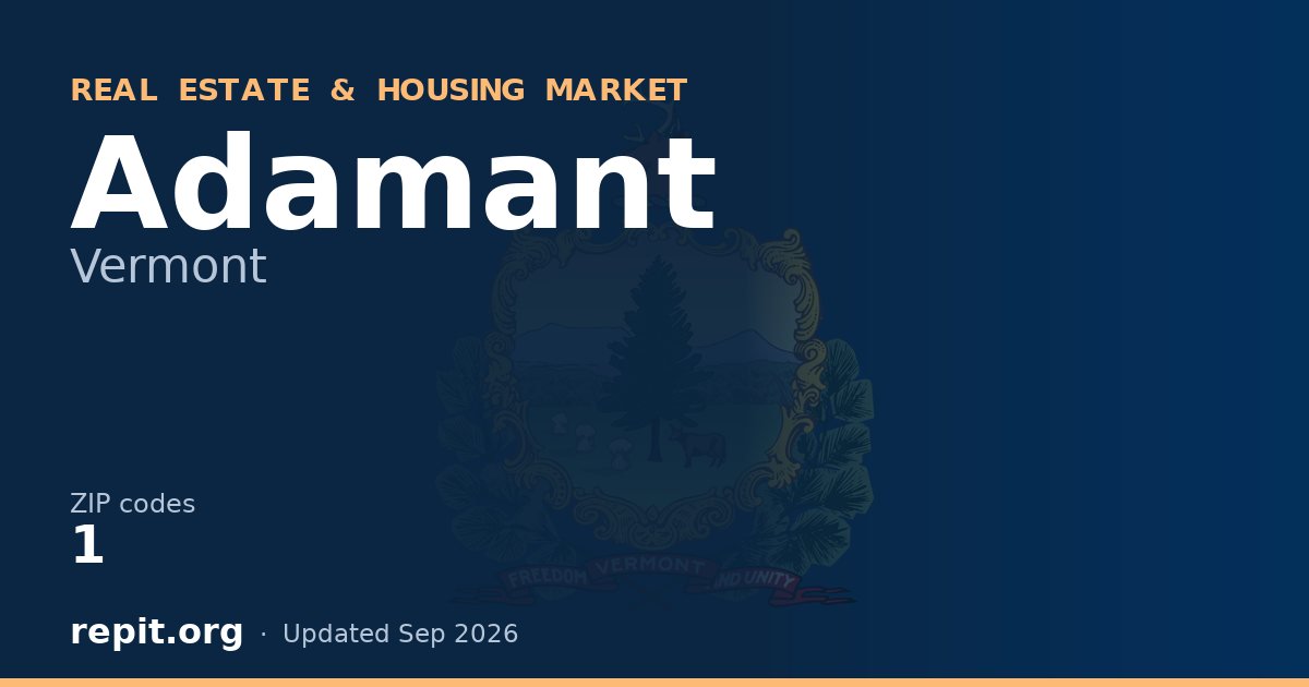 Adamant, VT real estate and housing market — 1 ZIP code