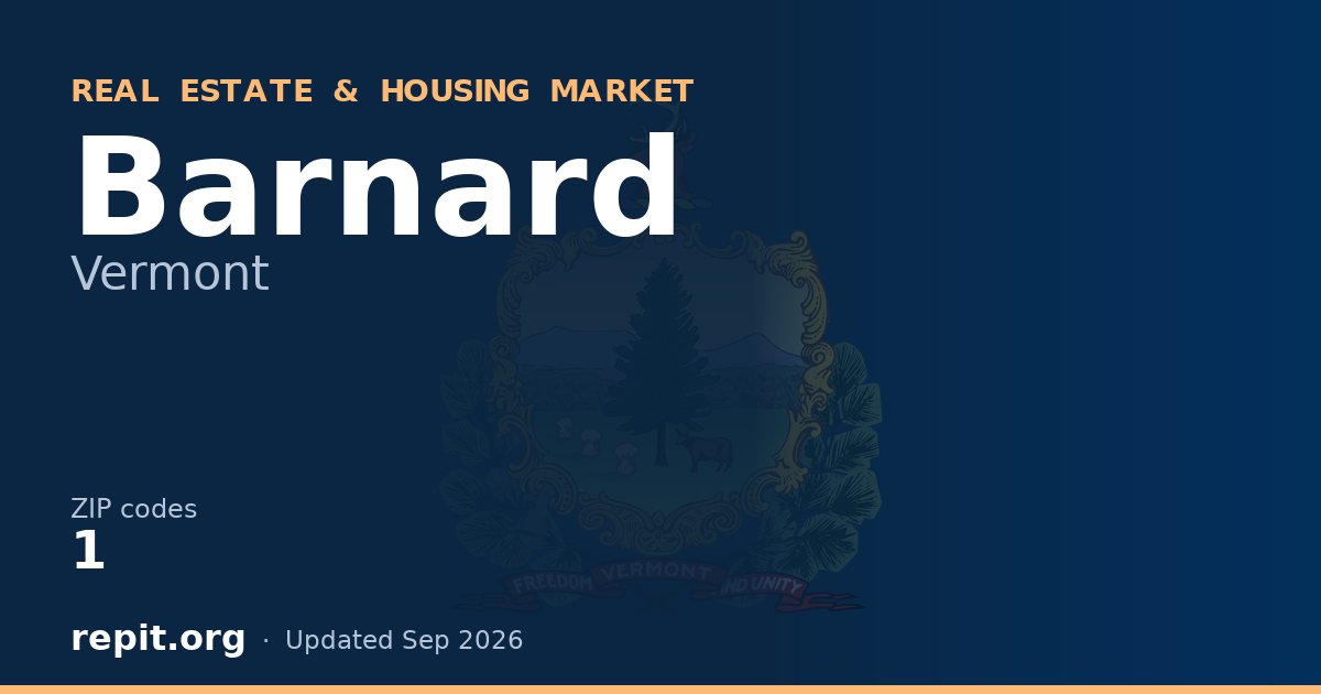 Barnard, VT real estate and housing market — 1 ZIP code