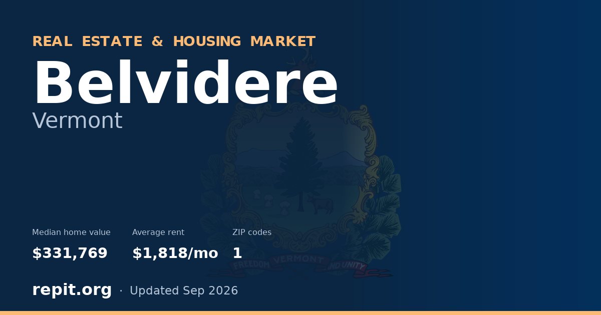 Belvidere, VT real estate and housing market — median home value $331,769, average rent $1,818/mo, 1 ZIP code