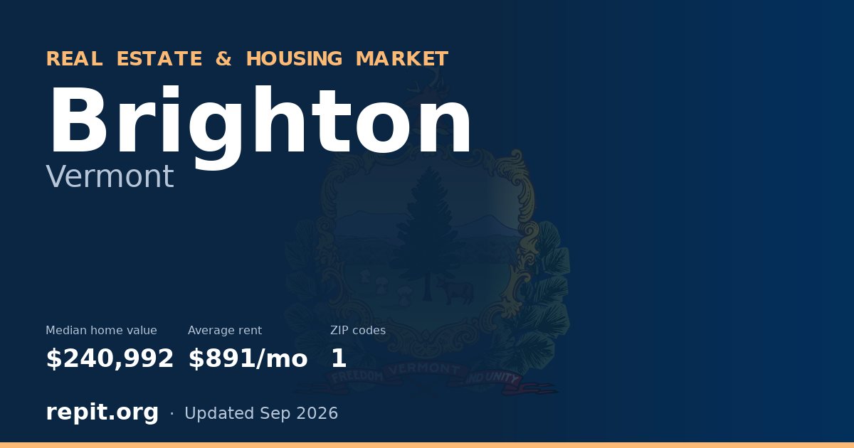 Brighton, VT real estate and housing market — median home value $240,992, average rent $891/mo, 1 ZIP code