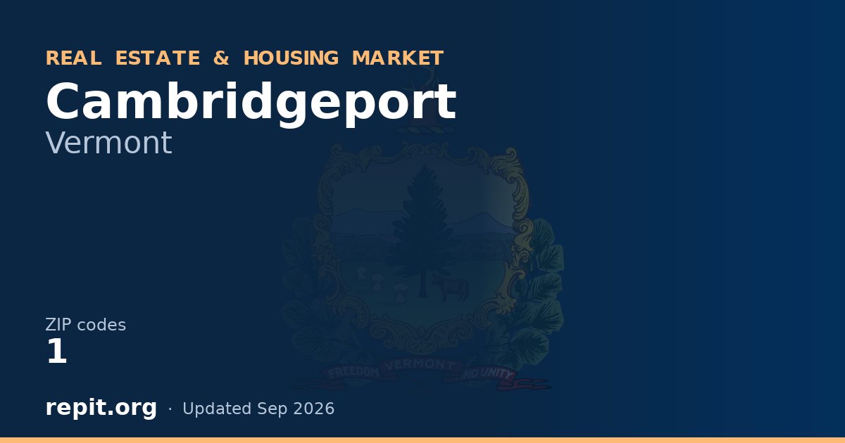 Cambridgeport, VT real estate and housing market — 1 ZIP code