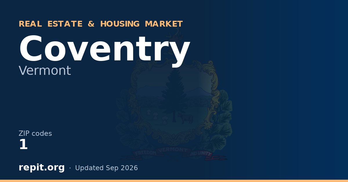 Coventry, VT real estate and housing market — 1 ZIP code