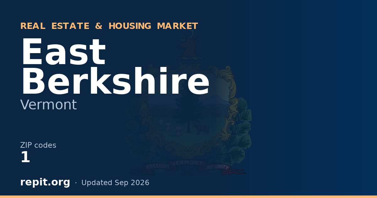 East Berkshire, VT real estate and housing market — 1 ZIP code