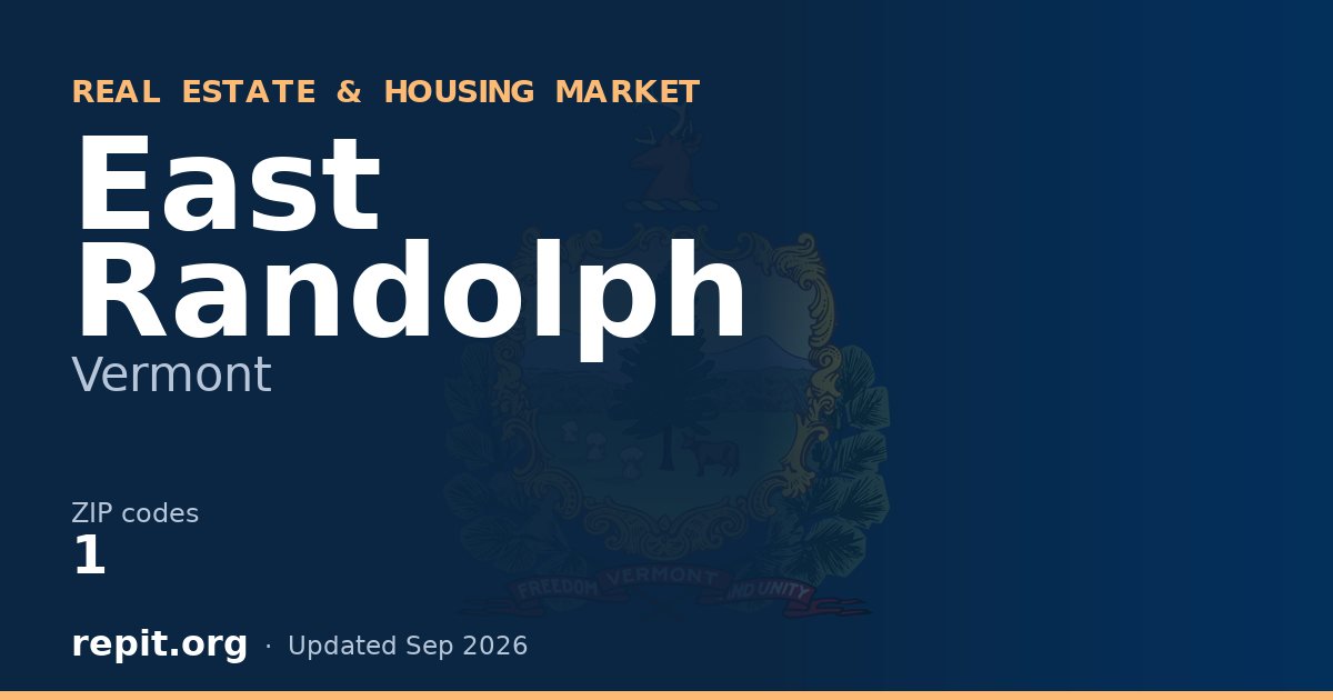 East Randolph, VT real estate and housing market — 1 ZIP code