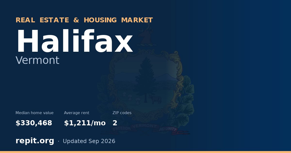 Halifax, VT real estate and housing market — median home value $330,468, average rent $1,211/mo, 2 ZIP codes