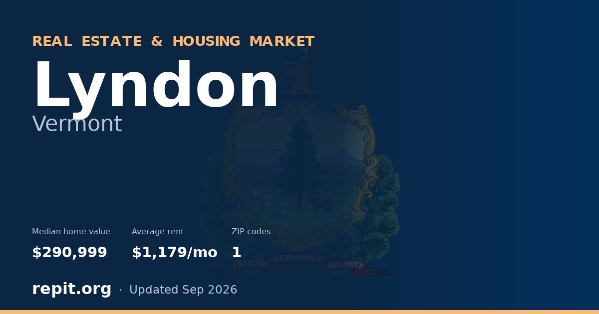 Lyndon, VT real estate and housing market — median home value $290,999, average rent $1,179/mo, 1 ZIP code