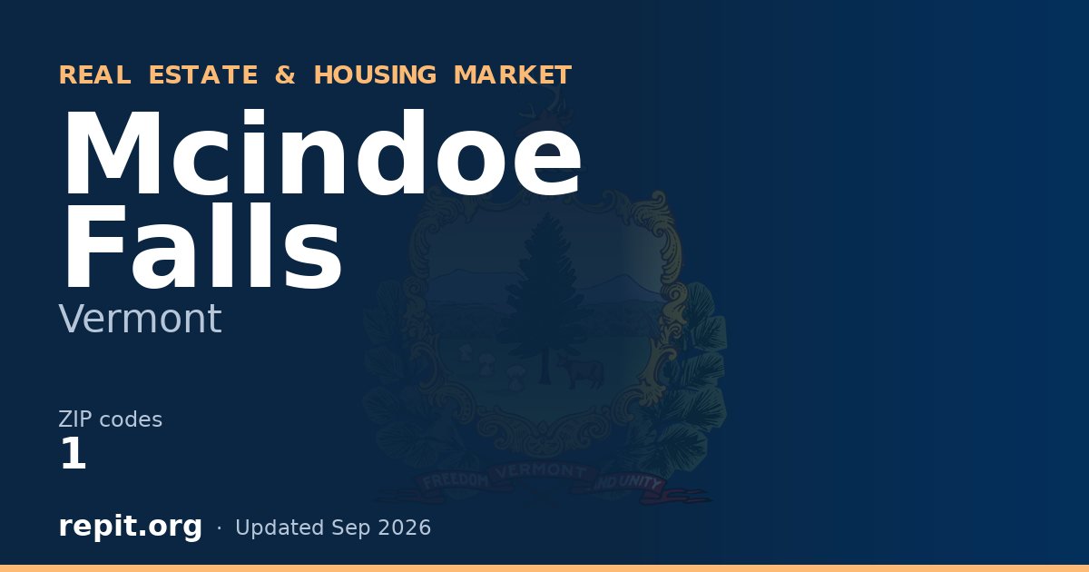 Mcindoe Falls, VT real estate and housing market — 1 ZIP code
