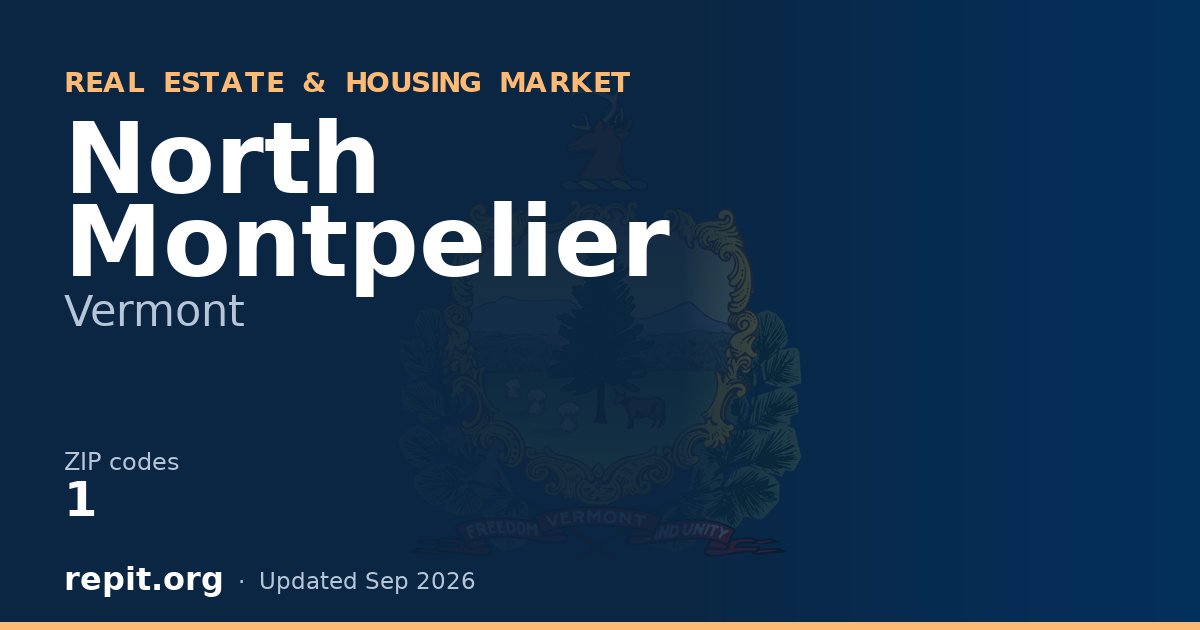 North Montpelier, VT real estate and housing market — 1 ZIP code