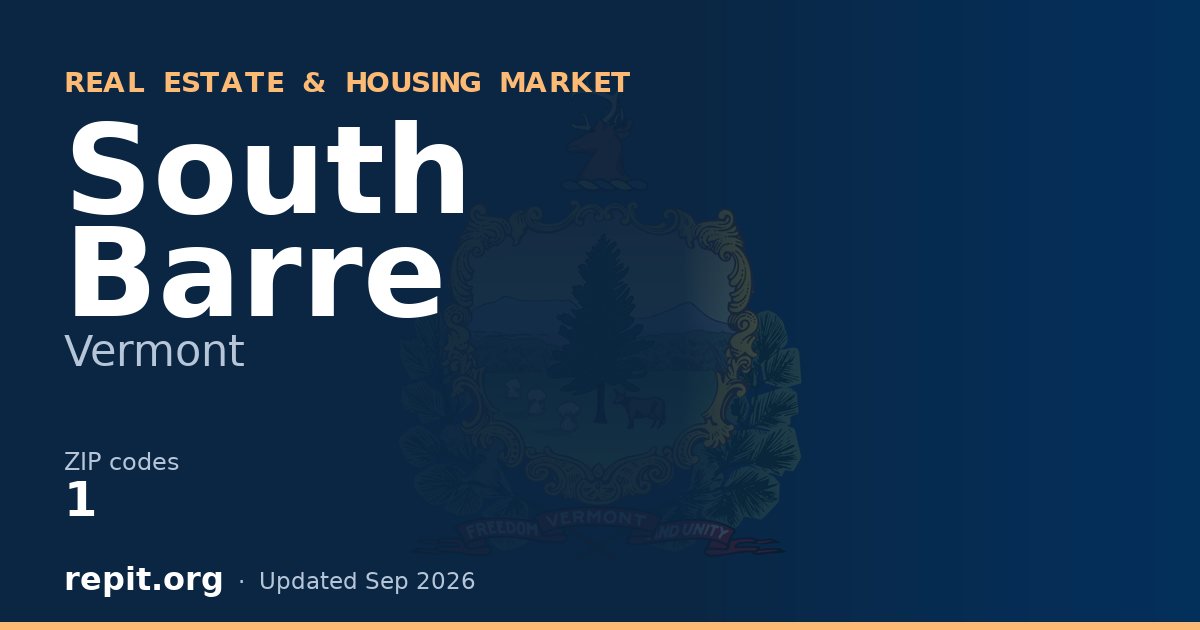 South Barre, VT real estate and housing market — 1 ZIP code