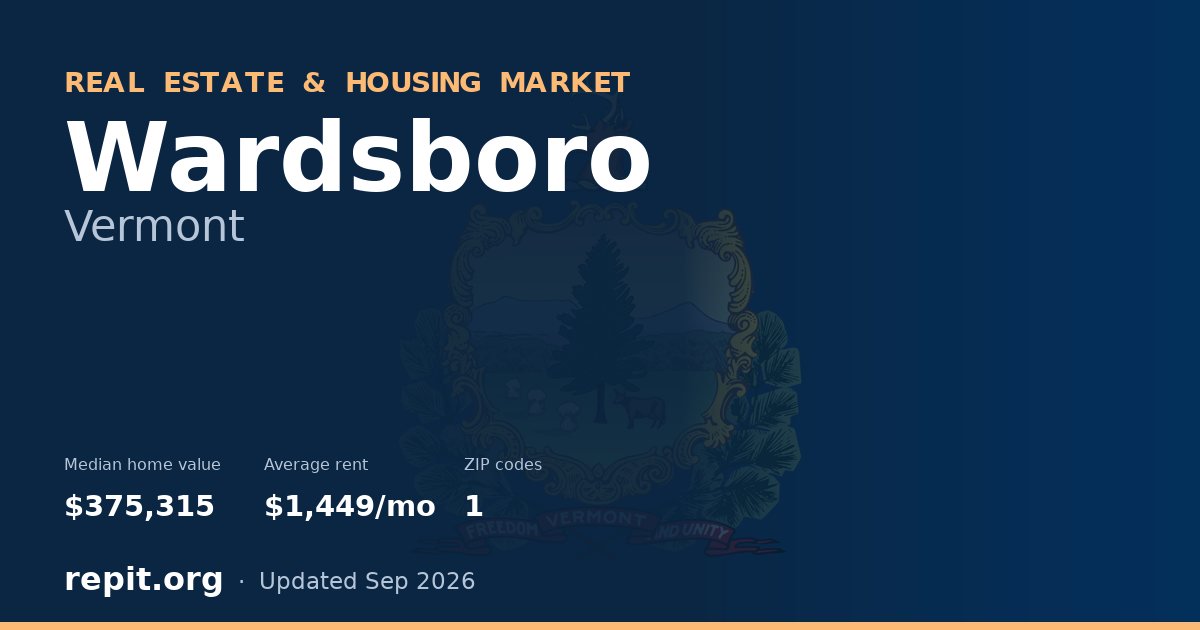 Wardsboro, VT real estate and housing market — median home value $375,315, average rent $1,449/mo, 1 ZIP code