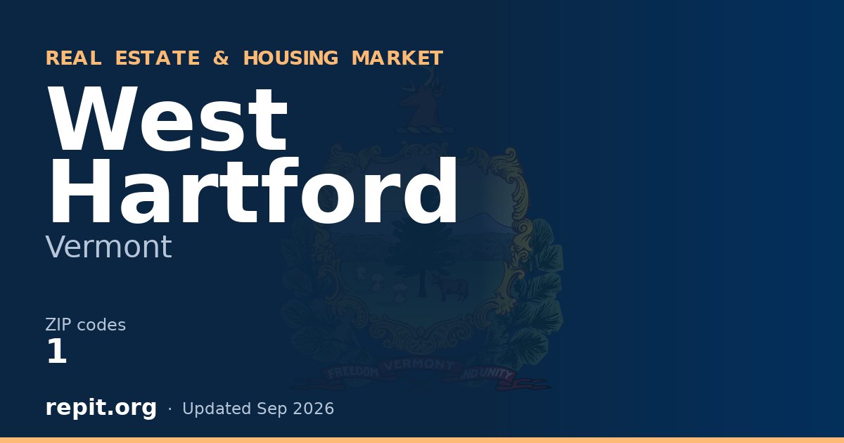 West Hartford, VT real estate and housing market — 1 ZIP code
