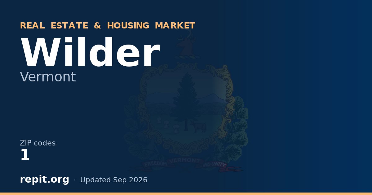 Wilder, VT real estate and housing market — 1 ZIP code