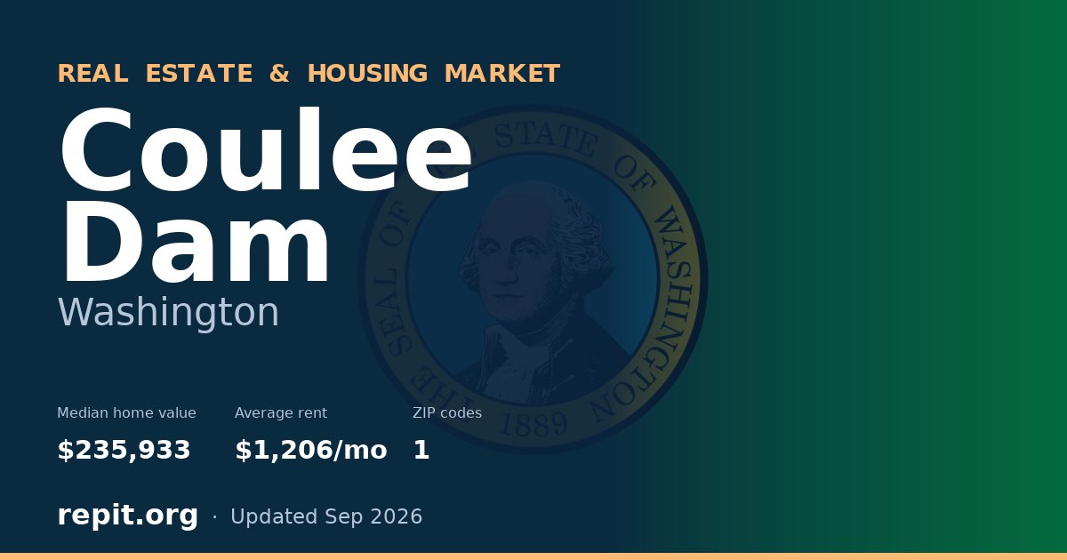 Coulee Dam, WA real estate and housing market — median home value $235,933, average rent $1,206/mo, 1 ZIP code
