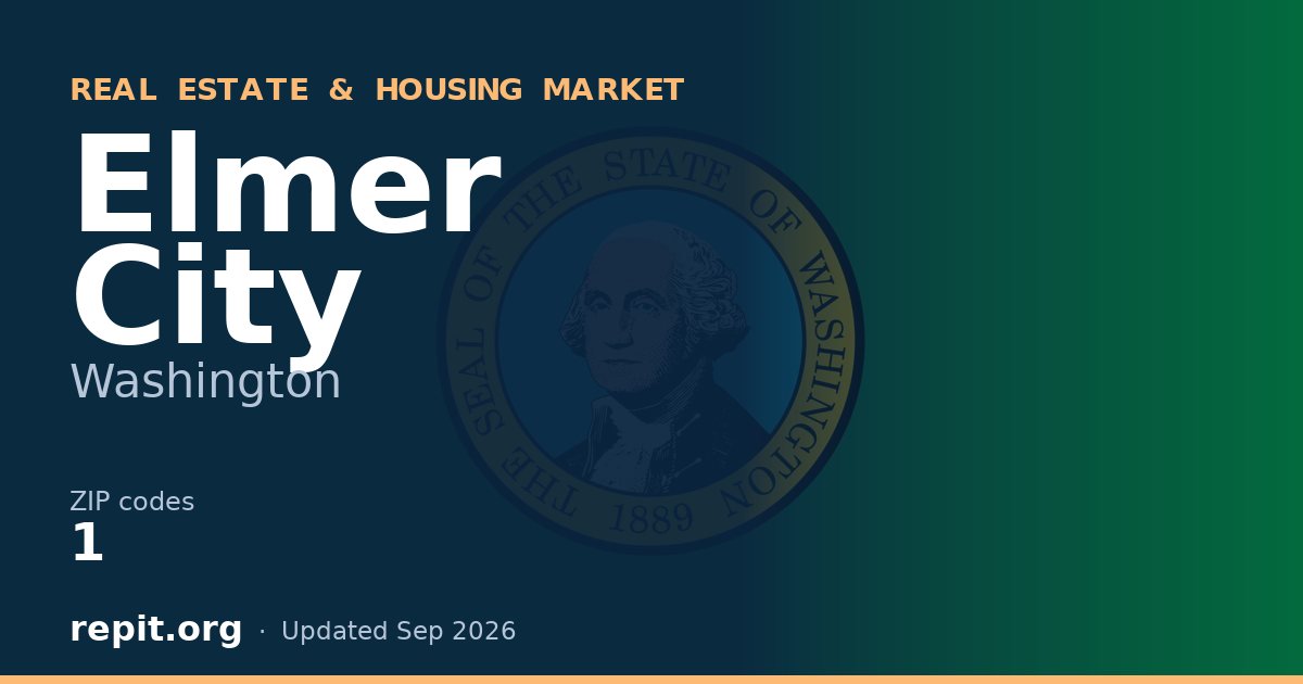 Elmer City, WA real estate and housing market — 1 ZIP code