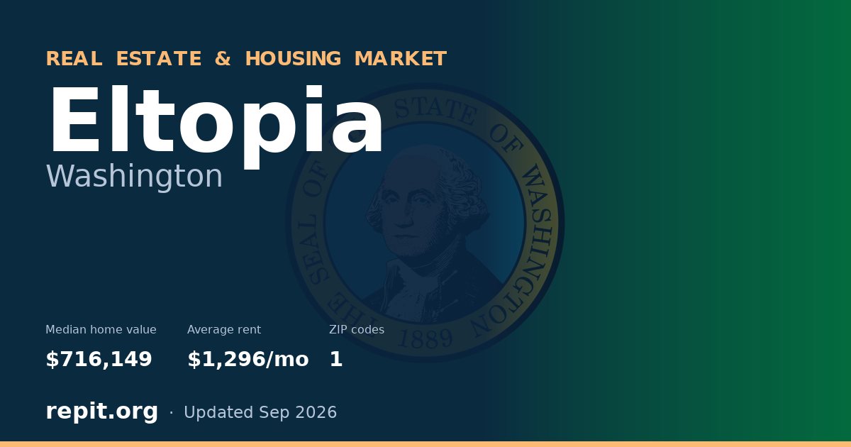 Eltopia, WA real estate and housing market — median home value $716,149, average rent $1,296/mo, 1 ZIP code