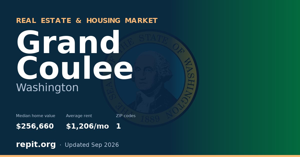 Grand Coulee, WA real estate and housing market — median home value $256,660, average rent $1,206/mo, 1 ZIP code