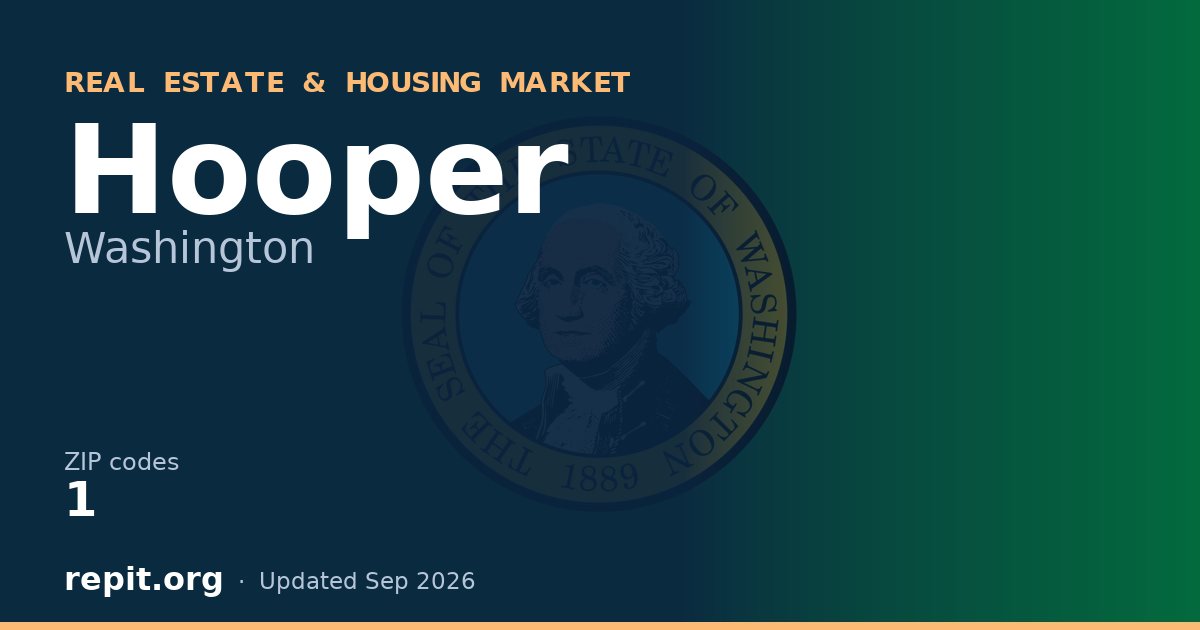 Hooper, WA real estate and housing market — 1 ZIP code