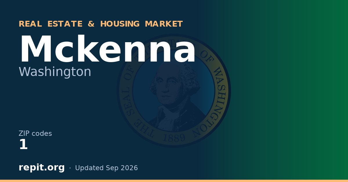 Mckenna, WA real estate and housing market — 1 ZIP code
