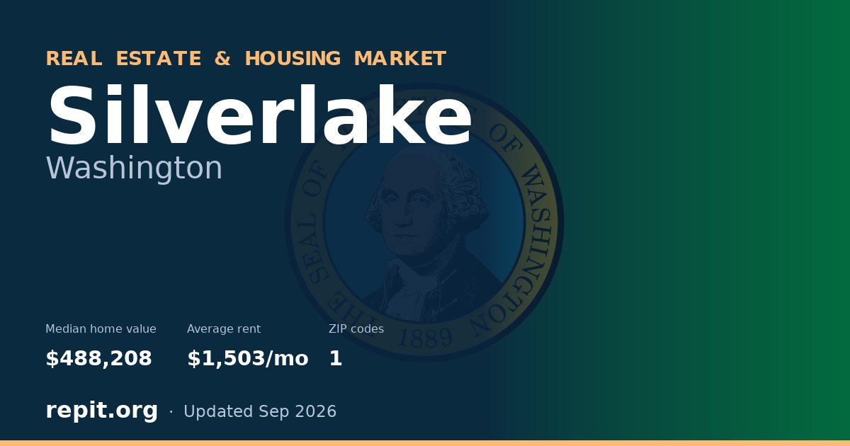 Silverlake, WA real estate and housing market — median home value $488,208, average rent $1,503/mo, 1 ZIP code
