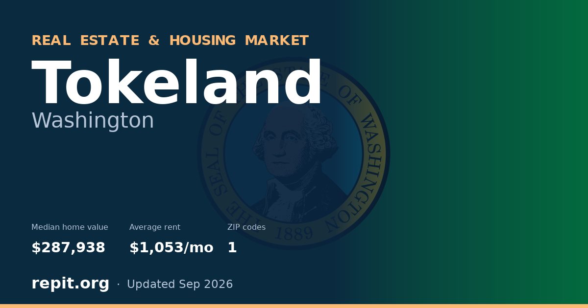 Tokeland, WA real estate and housing market — median home value $287,938, average rent $1,053/mo, 1 ZIP code