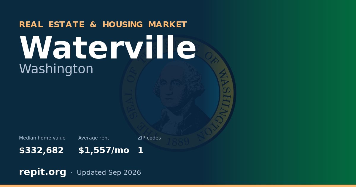 Waterville, WA real estate and housing market — median home value $332,682, average rent $1,557/mo, 1 ZIP code