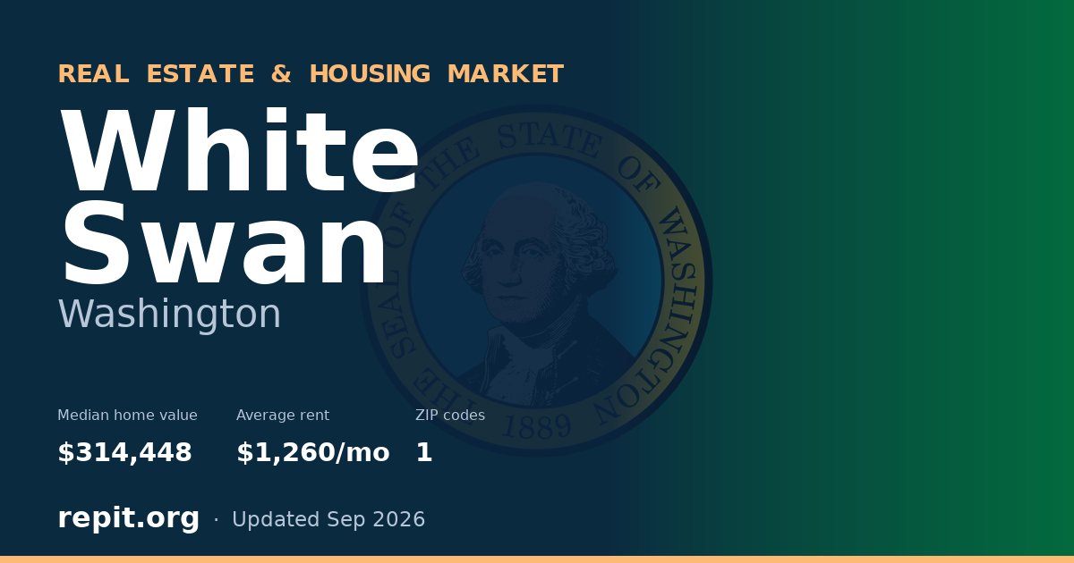 White Swan, WA real estate and housing market — median home value $314,448, average rent $1,260/mo, 1 ZIP code