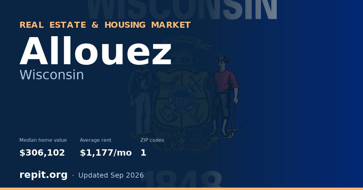 Allouez, WI real estate and housing market — median home value $306,102, average rent $1,177/mo, 1 ZIP code