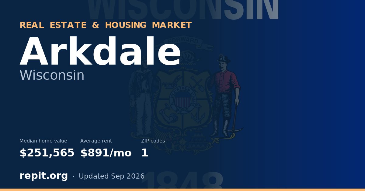Arkdale, WI real estate and housing market — median home value $251,565, average rent $891/mo, 1 ZIP code