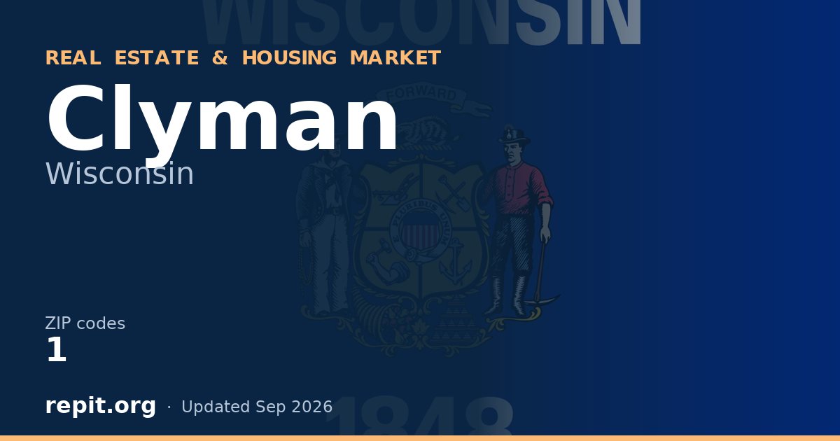 Clyman, WI real estate and housing market — 1 ZIP code