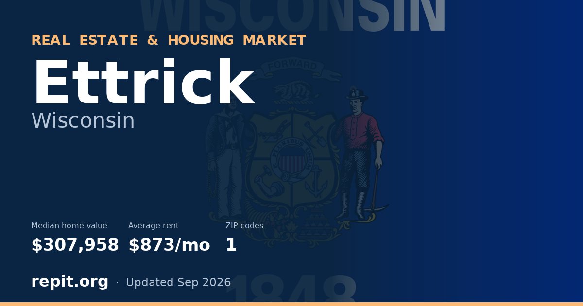 Ettrick, WI real estate and housing market — median home value $307,958, average rent $873/mo, 1 ZIP code
