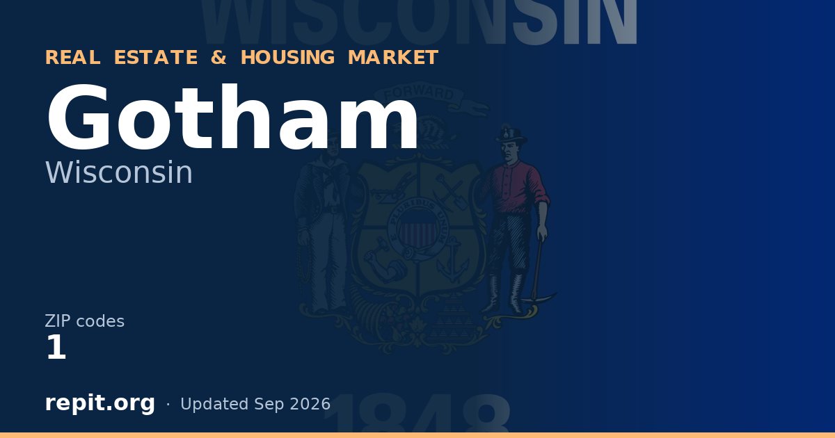Gotham, WI real estate and housing market — 1 ZIP code