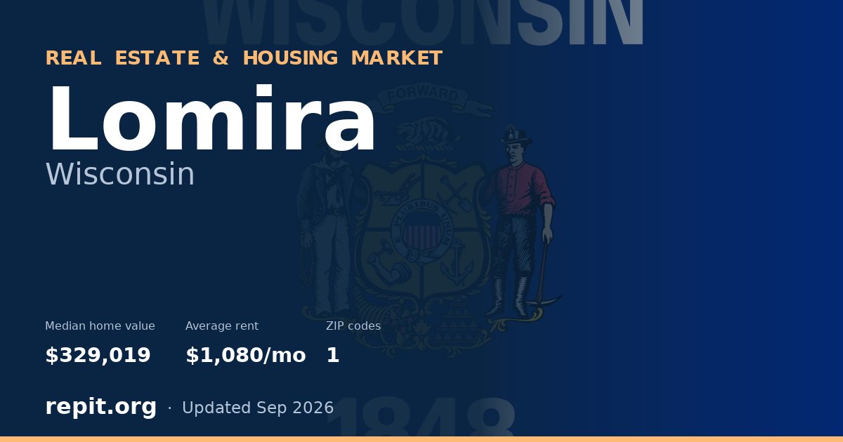 Lomira, WI real estate and housing market — median home value $329,019, average rent $1,080/mo, 1 ZIP code