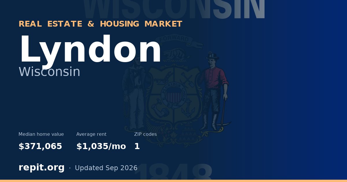 Lyndon, WI real estate and housing market — median home value $371,065, average rent $1,035/mo, 1 ZIP code