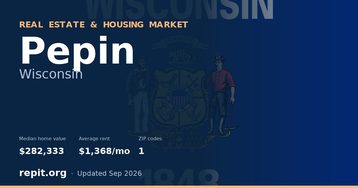Pepin, WI real estate and housing market — median home value $282,333, average rent $1,368/mo, 1 ZIP code