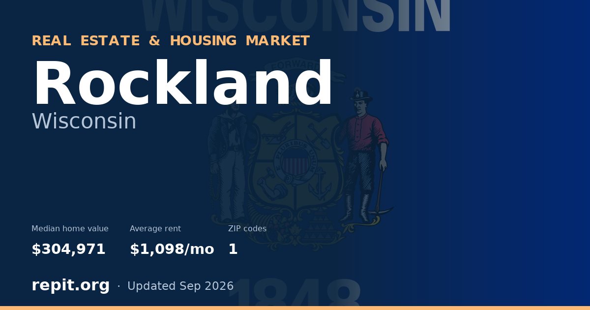 Rockland, WI real estate and housing market — median home value $304,971, average rent $1,098/mo, 1 ZIP code