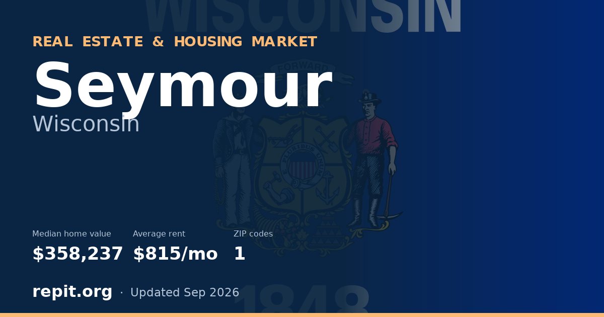 Seymour, WI real estate and housing market — median home value $358,237, average rent $815/mo, 1 ZIP code