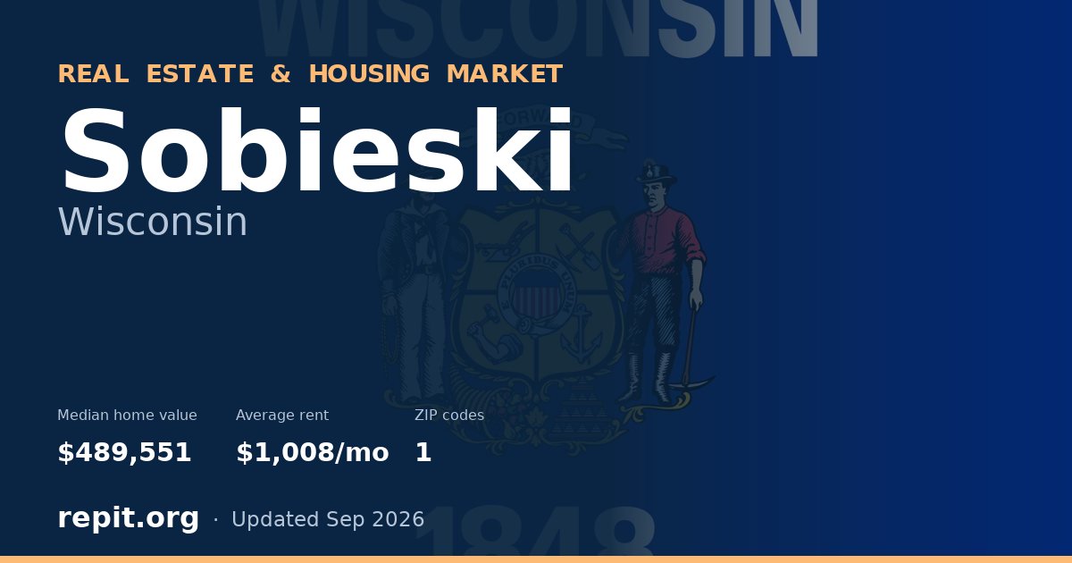 Sobieski, WI real estate and housing market — median home value $489,551, average rent $1,008/mo, 1 ZIP code