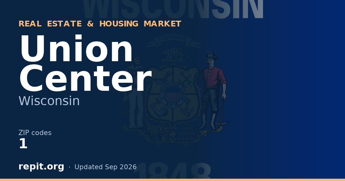 Union Center, WI real estate and housing market — 1 ZIP code